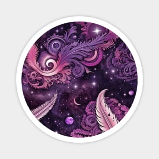 Other Worldly Designs- nebulas, stars, galaxies, planets with feathers Magnet